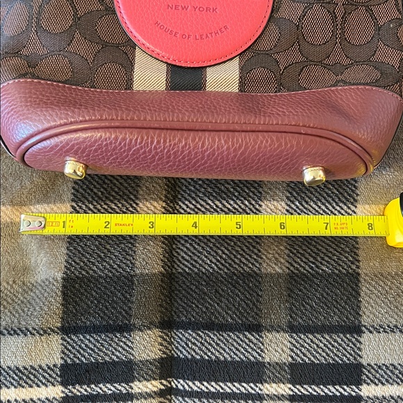 Coach Signature Jacquard Dempsey Bucket Crossbody Bag With Stripes and Patch - Picture 14 of 15